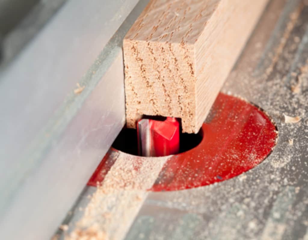 Macro shot of router table